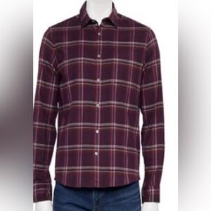 Apt 9, men’s standard fit, premier flex, flannel shirt, S, dark red, NWT